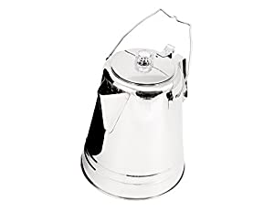 GSI Outdoors Glacier Stainless Steel 14 Cup Percolator Ultra-Rugged for Brewing Coffee While Camping with Groups